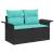 Set de canapele pentru grădină cu pernă 7 pcs Negru și Albastru GartenMobel Dekor