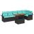 Set de canapele pentru grădină cu pernă 7 pcs Negru și Albastru GartenMobel Dekor