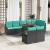 Set de canapele pentru grădină cu pernă 9 pcs Negru și albastru GartenMobel Dekor