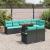 Set de canapele pentru grădină cu pernă 9 pcs Negru și albastru GartenMobel Dekor