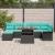 Set de canapele pentru grădină cu pernă 8 pcs Negru și Albastru GartenMobel Dekor