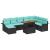 Set de canapele pentru grădină cu pernă 9 pcs Negru și albastru GartenMobel Dekor