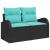 Set de canapele pentru grădină cu pernă 9 pcs Negru și albastru GartenMobel Dekor