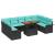 Set de canapele pentru grădină Manual 10 pcs Negru și albastru GartenMobel Dekor