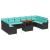 Set de canapele pentru grădină 11 pcs Negru și Albastru GartenMobel Dekor
