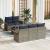 Set de canapele pentru grădină 6 pcs Gri și bleumarin poliratan GartenMobel Dekor