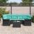 Set de canapele pentru grădină 7 pcs Negru și Turcoaz poliratan GartenMobel Dekor