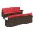 Set de canapele pentru grădină 9 pcs Beige și Roșu poliratan GartenMobel Dekor
