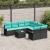 Set de canapele pentru grădină 9 pcs Negru și Turcoaz poliratan GartenMobel Dekor