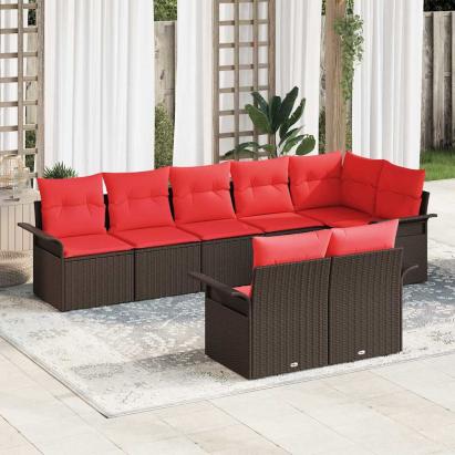 Set de canapele pentru grădină 8 pcs Maro poliratan GartenMobel Dekor