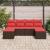 Set de canapele pentru grădină cu pernă 6 pcs Maro Rattan poli GartenMobel Dekor