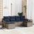 Set de canapele pentru grădină cu pernă 6 pcs Gri Rattan poli GartenMobel Dekor