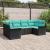Set de canapele pentru grădină 6 pcs Negru Rattan poli GartenMobel Dekor