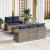 Set de canapele pentru grădină 6 pcs Gri și albastru marin GartenMobel Dekor