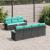 Set de canapele pentru grădină 8 pcs Negru și Turcoaz poliratan GartenMobel Dekor