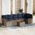 Set de canapele pentru grădină 8 pcs Gri și albastru marin GartenMobel Dekor