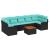 Set de canapele pentru grădină 8 pcs Negru și Turcoaz poliratan GartenMobel Dekor