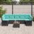 Set de canapele pentru grădină 8 pcs Negru și Turcoaz poliratan GartenMobel Dekor