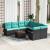 Set de canapele pentru grădină 9 pcs Negru și Turcoaz poliratan GartenMobel Dekor