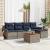 Set de canapele pentru grădină 6 pcs Gri și albastru marin GartenMobel Dekor