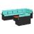 Set de canapele pentru grădină 9 pcs Negru și Turcoaz poliratan GartenMobel Dekor