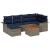 Set de canapele pentru grădină 7 pcs Gri și albastru marin GartenMobel Dekor