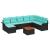 Set de canapele pentru grădină 9 pcs Negru și Turcoaz poliratan GartenMobel Dekor