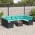 Set de canapele pentru grădină 10 pcs Negru și Turcoaz GartenMobel Dekor