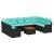 Set de canapele pentru grădină 10 pcs Negru și Turcoaz GartenMobel Dekor