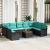 Set de canapele pentru grădină 10 pcs Negru și Turcoaz GartenMobel Dekor