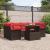 Set de canapele pentru grădină cu pernă 7 pcs Maro Poli Rattan GartenMobel Dekor