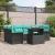 Set de canapele pentru grădină cu pernă 7 pcs Negru Poli Rattan GartenMobel Dekor