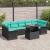 Set de canapele pentru grădină cu pernă 8 pcs Negru Poli Rattan GartenMobel Dekor