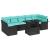 Set de canapele pentru grădină cu pernă 8 pcs Negru Poli Rattan GartenMobel Dekor