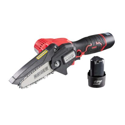 Mini fierăstrău de grădină 12V 4” cu 2 baterii 2Ah și 3 lanțuri