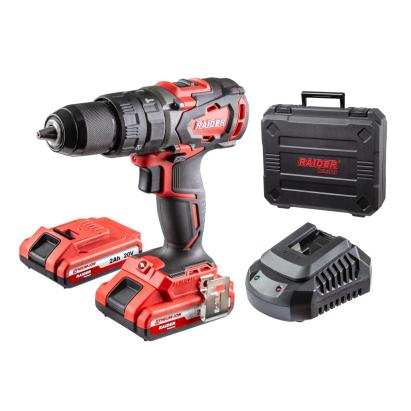 Bormașină cu percuție fără perii 20V, 62Nm, 2x2Ah Raider Industrial