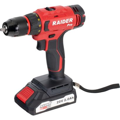 Bormașină cu acumulator Raider Pro 20V, 50Nm, 10 mm, 2Ah, cu valiză