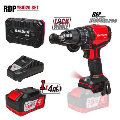 Masina de gaurit cu percutie Raider Pro 20V 4Ah 60Nm, brushless