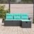 Set de canapele pentru grădină 4 pcs Negru și Turcoaz poliratan GartenMobel Dekor