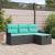 Set de canapele pentru grădină 4 pcs Negru și Turcoaz poliratan GartenMobel Dekor