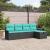 Set de canapele pentru grădină 5 pcs Negru și Turcoaz poliratan GartenMobel Dekor