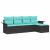 Set de canapele pentru grădină 5 pcs Negru și Turcoaz poliratan GartenMobel Dekor