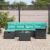 Set de canapele pentru grădină 7 pcs Negru și Turcoaz poliratan GartenMobel Dekor