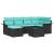 Set de canapele pentru grădină 7 pcs Negru și Turcoaz poliratan GartenMobel Dekor