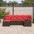 Set de canapea cu pernă Manual 6 pcs Maro și roșu poliratan GartenMobel Dekor