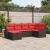 Set de canapea cu pernă Manual 6 pcs Maro și roșu poliratan GartenMobel Dekor