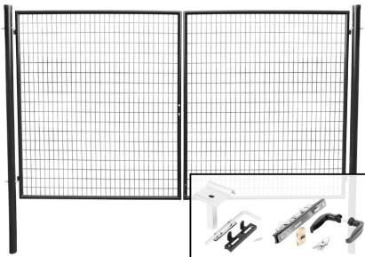 Poartă de grădină dublă Strend Pro Metaltec Duo, antracit, 3580x1450 mm