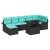 Set de canapele pentru grădină cu pernă 8 pcs Negru Rattan poli GartenMobel Dekor