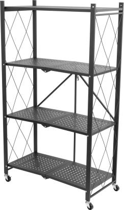 Raft metalic pliabil cu roți Racks RAW4T, 4 polițe, 127x72x34 cm