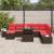 Set de canapele pentru grădină cu pernă 9 pcs Maro Rattan poli GartenMobel Dekor